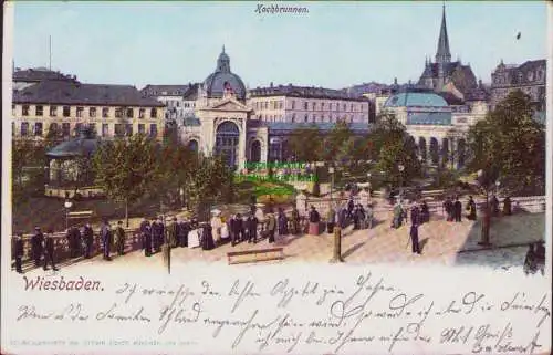 171234 AK Kochbrunnen Wiesbaden 1902