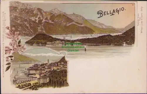 171229 AK Bellagio Comer See Litho um 1900