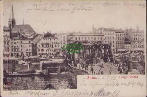 171224 AK Stettin 1903 Lange-Brücke