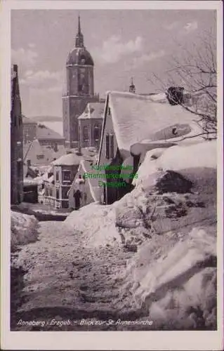 171164 AK Annaberg Erzgeb. - Blick zur St. Annenkirche im Winter 1952 1953