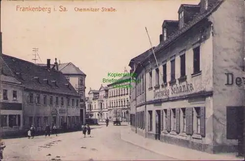 171137 AK Frankenberg i. Sa. um 1910 Chemnitzer Straße Gasthaus Deutsche Schänke