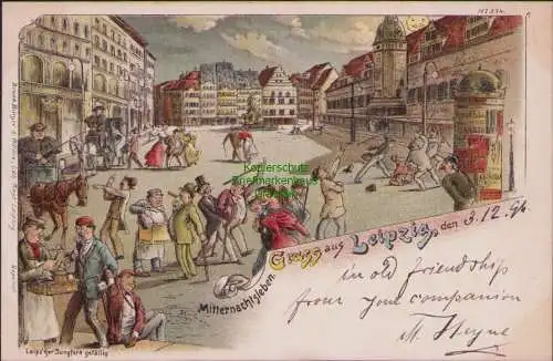 171044 AK Litho Leipzig 1896 Mitternachtsleben Leipziger Jungfern gefällig