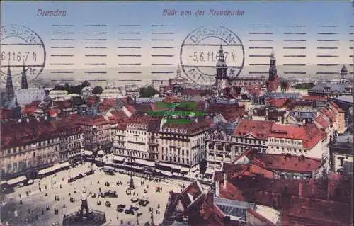 171032 AK Dresden Blick von der Kreuzkirche 1911 mit Altmarkt