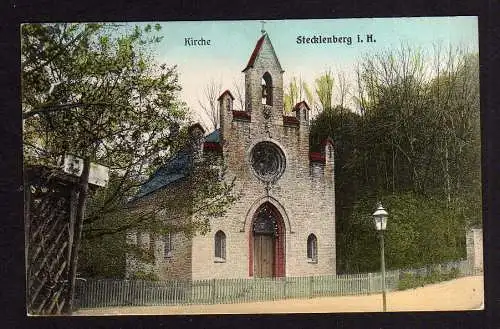 100067 Ansichtskarte Stecklenburg Harz Kirche Vollbild um 1910
