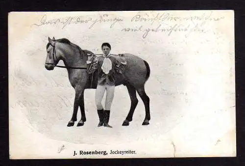 100472 Ansichtskarte Zirkus Circus J. Rosenberg Jockeyreiter Pferd Dressur 1907 Bergzabern