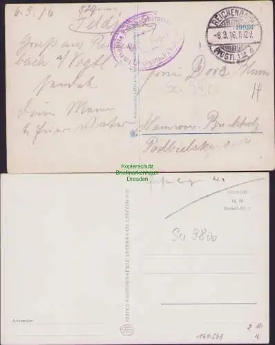 160348 2 AK Reichenbach i. V. Königstrasse Feldpost 1916 Am Graben