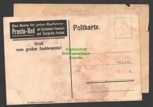 141216 AK Chemnitz Pestowerke Großer Sachsenpreis 1911 Radrennen Teilnehmer