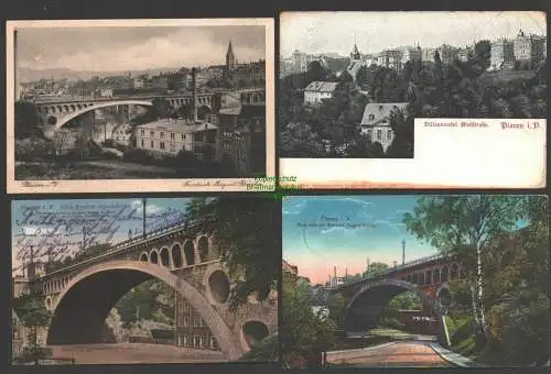 141142 4 AK Plauen V. Villenviertel Weststraße um 1900 Brücke Feldpost 1915 1924