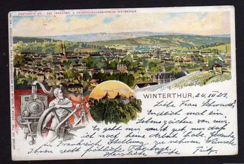 94666 AK Winterthur um 1900 Litho No. 1 Verkehrs- & Verschönerungsverein