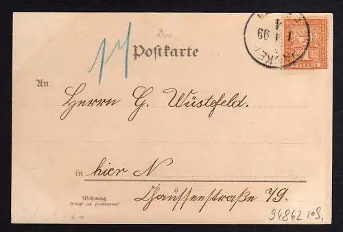 94862 AK Litho 1899 Berlin Paketfahrt Fröhliche Ostern 1. April Ostereier Blumen