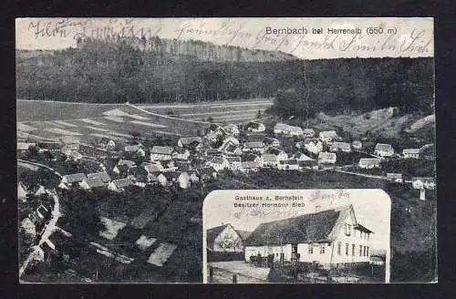 94730 AK Bernbach bei Herrenalb Schwarzwald Gasthaus Pension zum Bernstein 1922