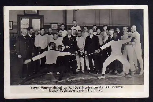 94922 AK Turn und Sportfeste um 1925 Florett Fechten Fechtsportverein Hamburg