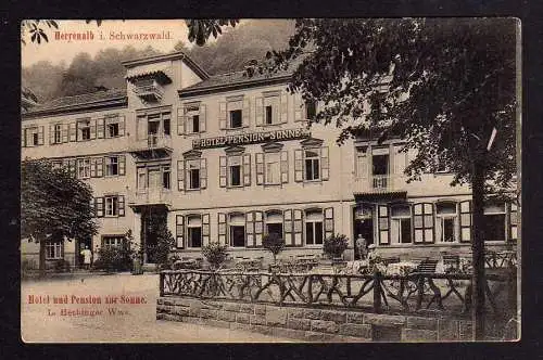 94799 AK Herrenalb i. Schwarzwald Hotel Pension Sonne L. Hechinger Wwe. um 1910