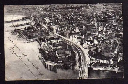 93472 AK Konstanz 1910 Blick vom Ballon des Grafen Zeppelin Luftbild