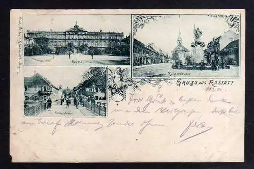 92733 AK Rastatt 1901 Schloss Schlossstrasse Kaisserstrasse