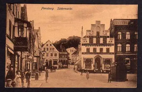 92909 AK Flensburg Südermarkt Geschäftshaus Heesch um 1920