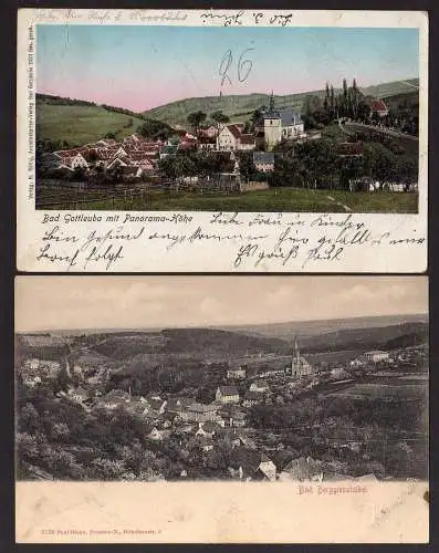 87922 2 AK Bad Gottleuba Kirche 1904 Bad Berggießhübel Panorama mit Kirche