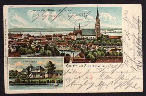 88235 AK Litho Schleswig Schloss Gottorp 1902