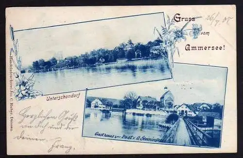 71777 AK Unterschondorf Ammersee 1900Gasthaus zur Post