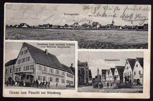 71758 AK Feucht Nürnberg Gastwirtschaft zum weissen Ochsen 1908 St. Rupprecht