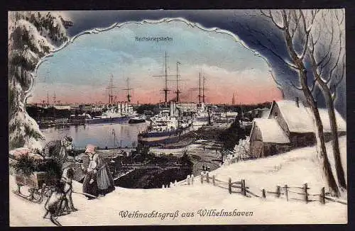 69289 Wilhelmshafen Winter AK Reichskriegshafen 1914