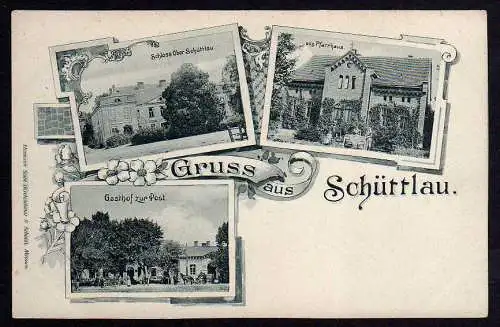 64618 AK Schüttlau Schloss Gasthof zur Post Pfarrhaus um 1905