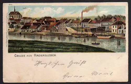 65038 AK Hadersleben Haderslev Hafen 1900 Glitterauflag