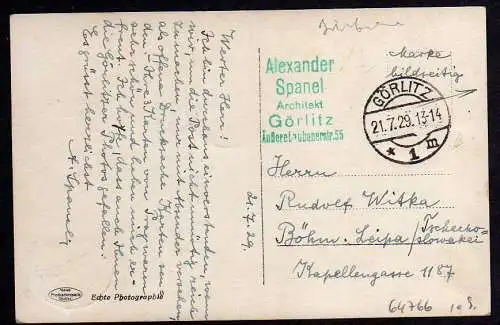 64766 AK Görlitz Hirschläuben am Untermarkt 1929