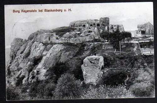 64819 AK Burg Regenstein Blankenburg 1913 Bahnpost