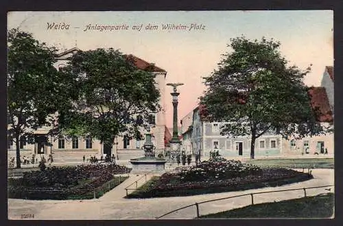 64854 AK Weida 1908 Anlagenpartie Wilhelm Platz