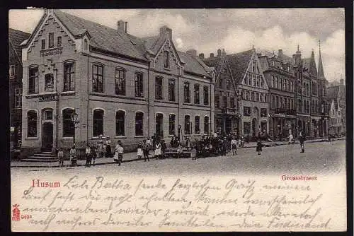 65044 AK Husum Grossstraße 1904 Bahnpost