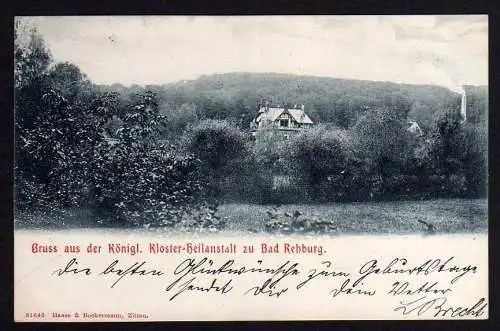 64960 AK Bad Rehburg Kloster Heilanstalt 1908