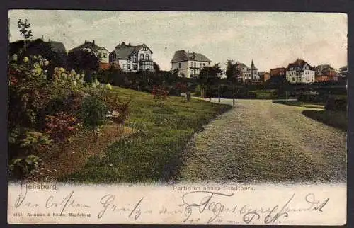 64858 AK Flensburg Villen am Stadtpark 1903 Bahnpost