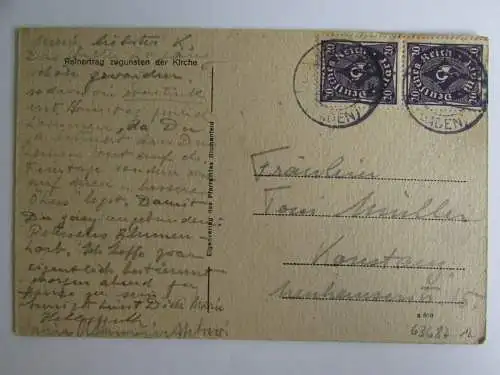63687 AK Blumenfeld Tengen Kirche Innen 1922 Reinertrag zugunsten der Kirche