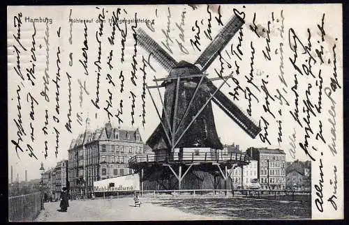 63693 AK Hamburg Mühle Mole Heiligengeistfeld Windmühle gelaufen 1903