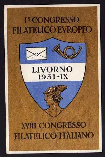 63228 AK Livorno 1931 1. Congresso Filatelico Europeo