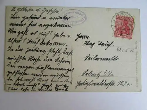 62415 AK Zittau König Ludwig Kaserne 1919 Stempel Haupt Bahnhof