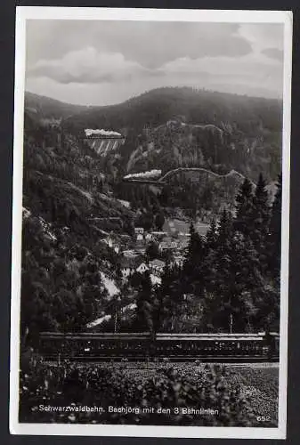 50289 AK Schwarzwaldbahn Bachjörg mit den 3 Bahnlinien Triberg um 1935