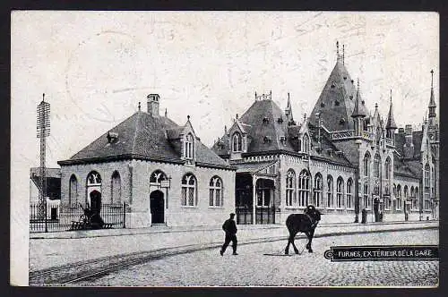 45343 AK Furnes Veurne Gare Bahnhof 1915 Feldpost