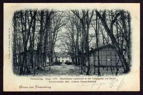 44580 AK Finkenkrug 1899 Gasthaus alter Finkenkrug Gegr. 1777