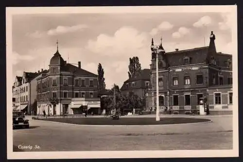 44847 AK Coswig Bz. Dresden um 1940 Fotokarte Postamt Sachsenstrasse