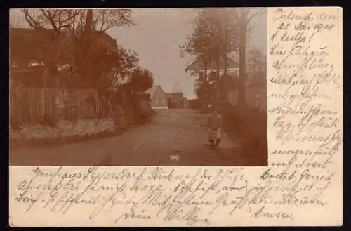 44976 AK Leppersdorf Blick nach der Schule 1900 Pulsnitz Foto auf Ganzsache aufg