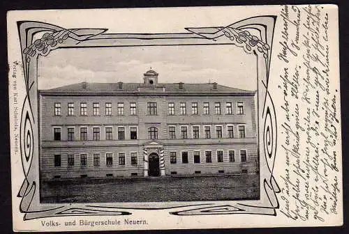 45538 AK Nyrsko Neuern Volks und Bürgerschule 1918