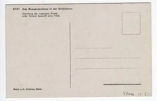 43011 AK Das Russendenkmal in der Schöllenen 1799