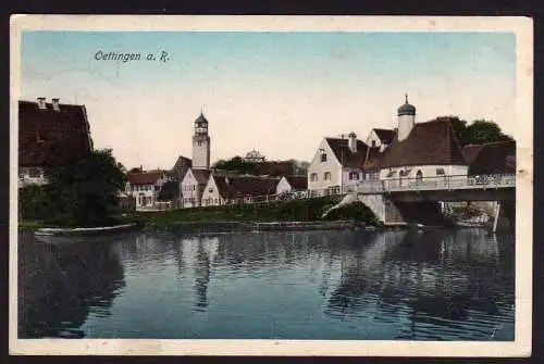 40189 AK Oettingen a. R. Brücke Kirche 1910