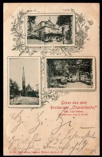 39784 AK Berlin 1900 Gruss aus dem Restaurant Charlottenhof