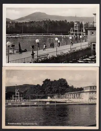 29826 2 AK Großschönau Waldstrandbad Paddelbecken 10m Sprungturm 1955 1957