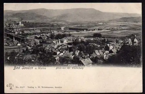 29915 AK Bad Soden Werra Blick von der Westerburg Bahnhof, ungelaufen , vor 1906