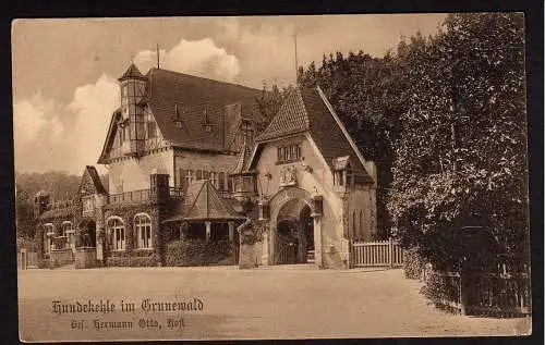 29788 AK Berlin Grunewald Hundekehle Restaurant 1917 Feldpost