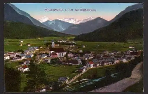 29779 AK Mittenwald Isar Reitherspitze, ungelaufen um 1920